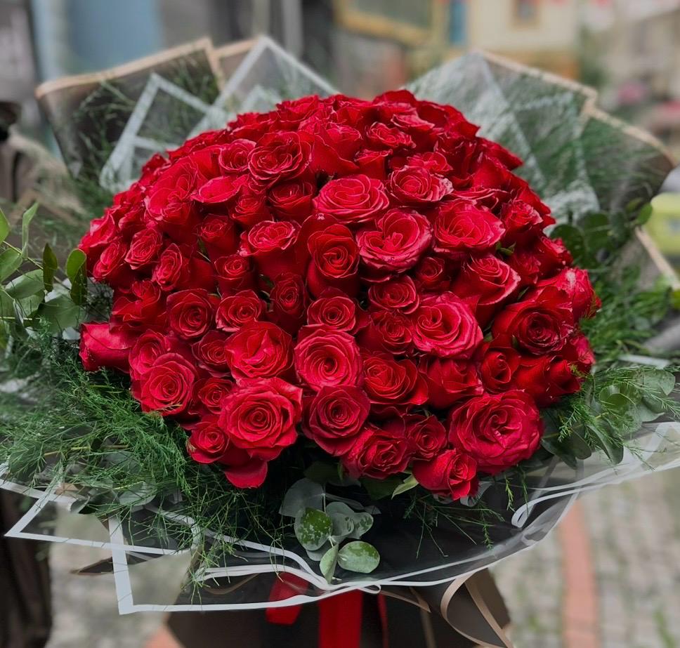 101 Adet Kırmızı Gül Buketi