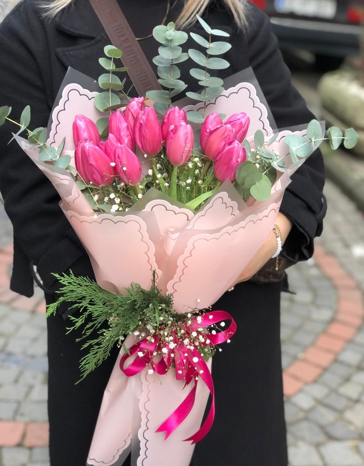 15'li Pembe Lale Buketi